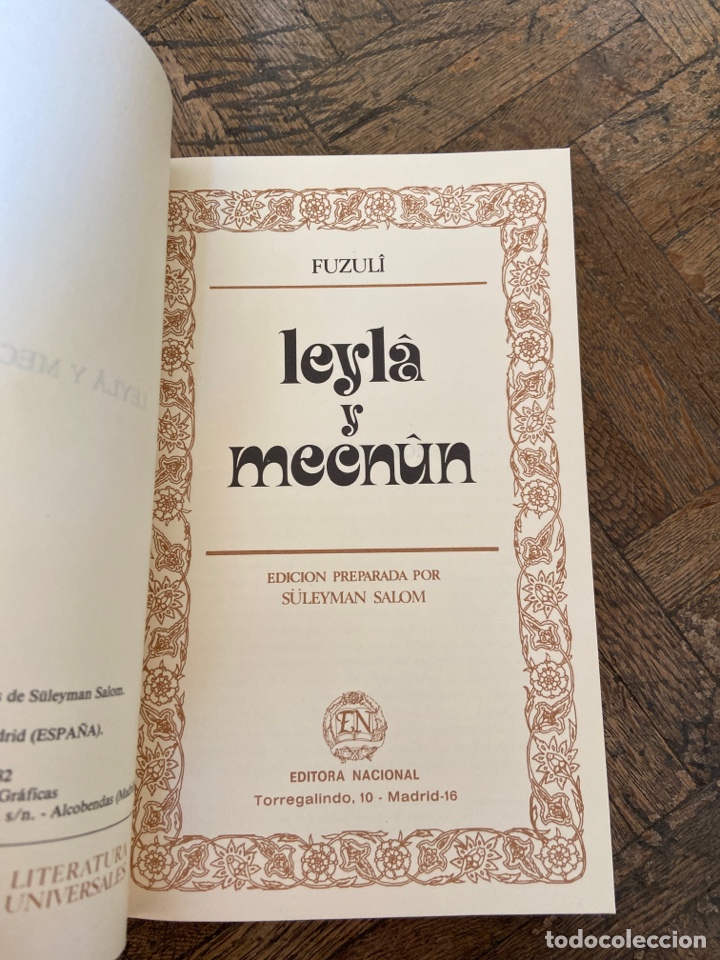 Libros de segunda mano: Leyl&acirc; y Mech&ucirc;n - Fuzul&icirc; - Editora Nacional (1982) - Foto 3