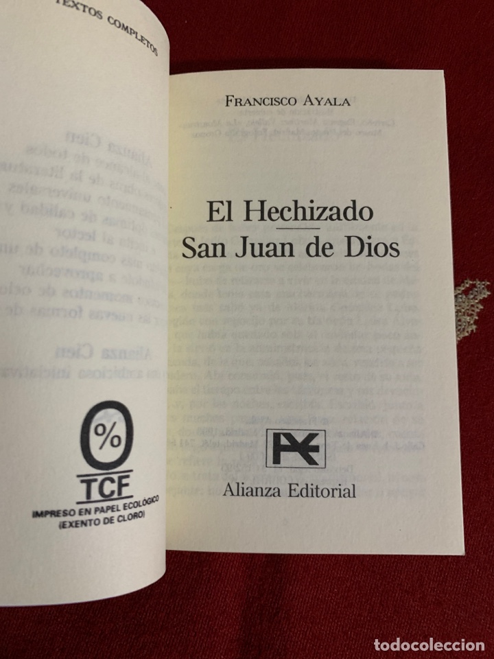 Libros de segunda mano: El Hechizado/San Juan de Dios. Francisco Ayala. - Foto 4