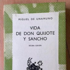 Libros de segunda mano: VIDA DE DON QUIJOTE Y SANCHO, MIGUEL DE UNAMUNO. Lote 339750483
