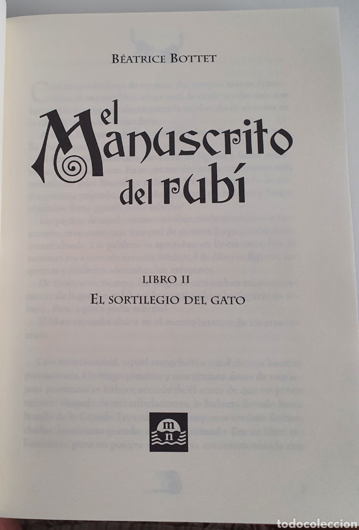 Libros de segunda mano: Beatrice Bottet el manuscrito del rub&iacute; libro II el sortilegio del gato - Foto 3