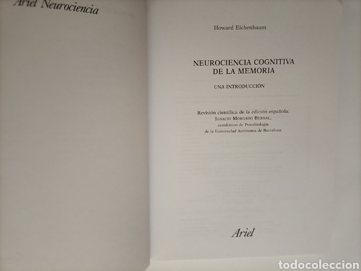 Libros de segunda mano: Neurociencia cognitiva de la memoria. Howard Eichenbaum - Foto 6