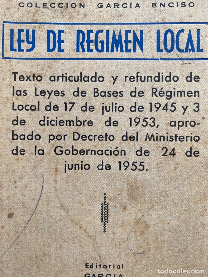Libros de segunda mano: LEY DE REGIMEN LOCAL / Colecci&oacute;n GARC&Iacute;A ENCISO. - Foto 1