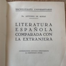 Libros de segunda mano: LITERATURA ESPAÑOLA COMPARADA CON LA EXTRANJERA , DE DR. ANTONIO DE ROXAS (BOLS 18). Lote 340403298