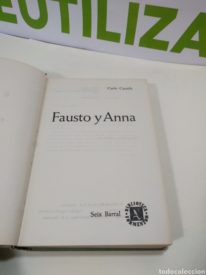 Libros de segunda mano: Fausto y Anna. Carlo. Cassola. Seix Barral. - Foto 3