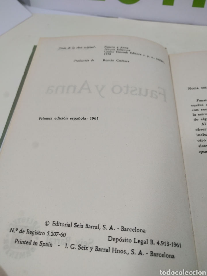 Libros de segunda mano: Fausto y Anna. Carlo. Cassola. Seix Barral. - Foto 4