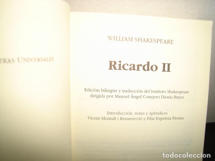 Libros de segunda mano: 160- RICARDO II - WILLIAM SHAKESPEARE. EDICI&Oacute;N BILING&Uuml;E DEL INSTITUTO SHAKESPEARE - Foto 4