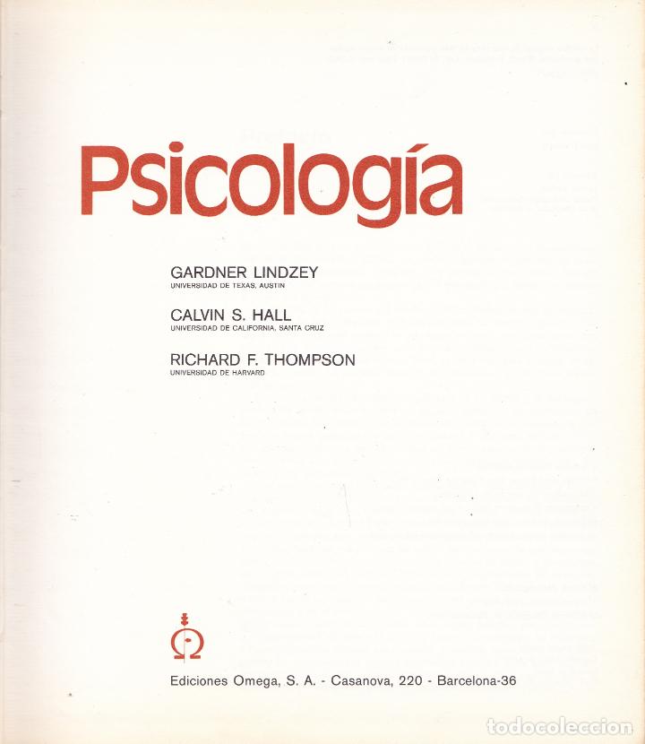 Libros de segunda mano: Psicolog&iacute;a - LINDZEY, Garndner - Foto 2