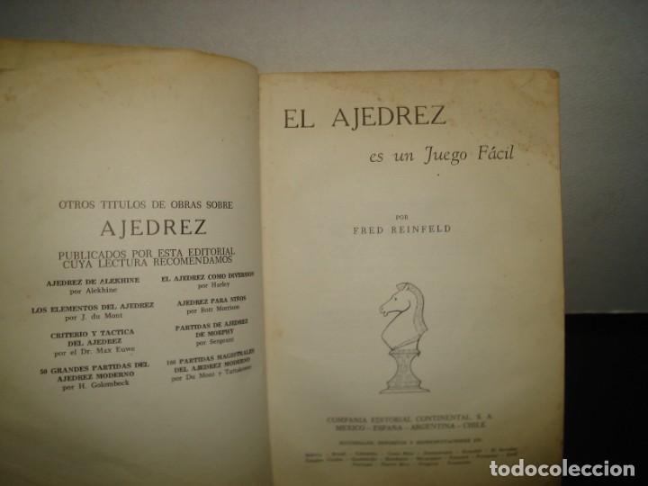 Libros de segunda mano: 4- EL AJEDREZ ES UN JUEGO F&Aacute;CIL - FRED REINFELD - Foto 4