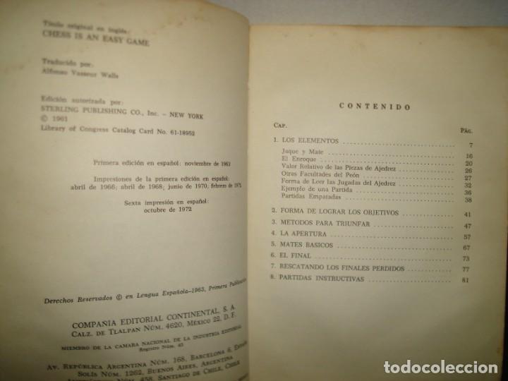 Libros de segunda mano: 4- EL AJEDREZ ES UN JUEGO F&Aacute;CIL - FRED REINFELD - Foto 5