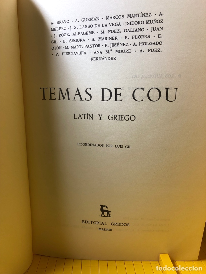 Libros de segunda mano: TEMAS DE COU ● LATIN Y GRIEGO ● ● GREDOS ● KB0673 ⭕️ - Foto 2
