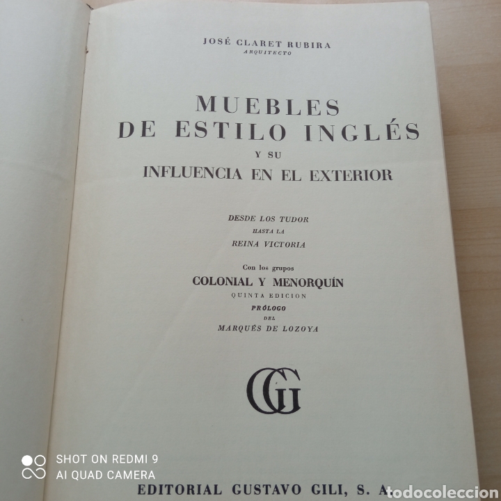 Libros de segunda mano: Muebles de estilo ingl&eacute;s editorial g, Gili 1971 - Foto 2