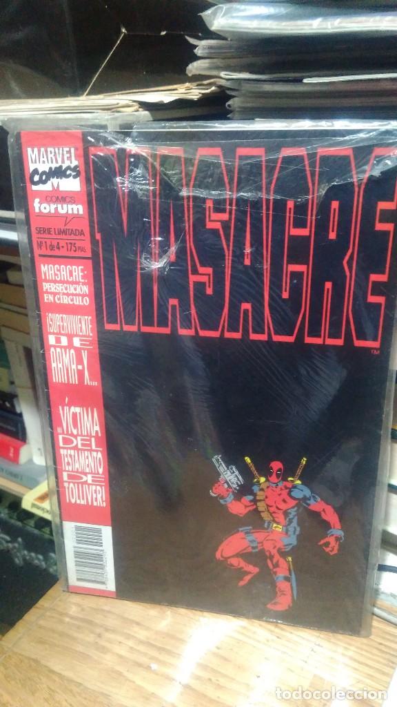 Libros de segunda mano: MASACRE, MARVEL COMICS, COMICS FORUM, N. 1-2-3-4 - Foto 1