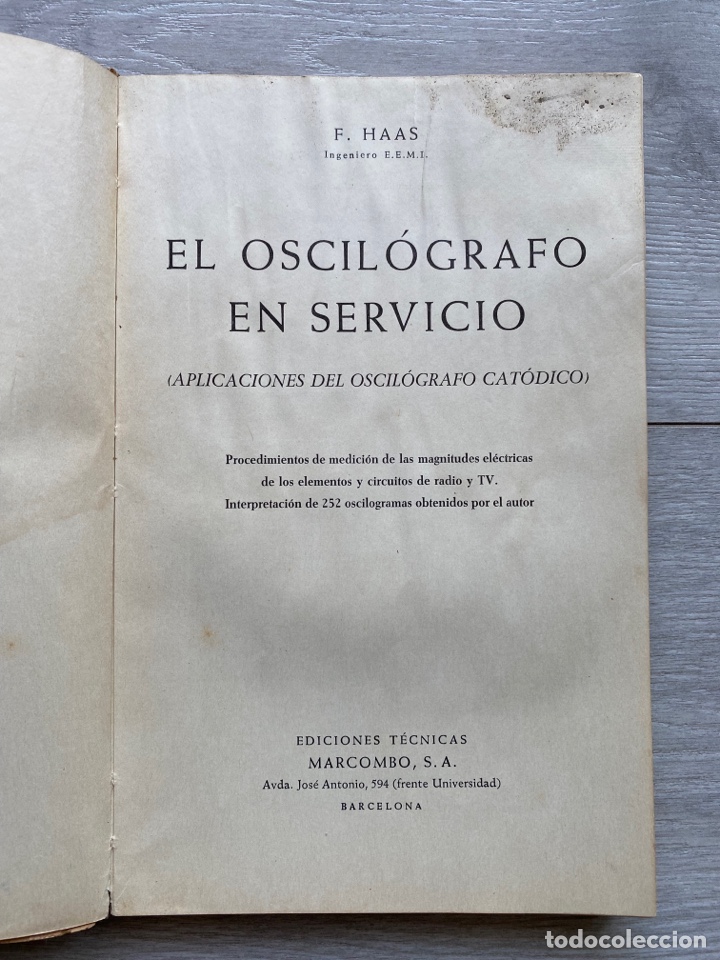 Libros de segunda mano: EL OSCILOGRAFO EN SERVICIO. Barcelona: Marcombo, 1959 - Foto 2