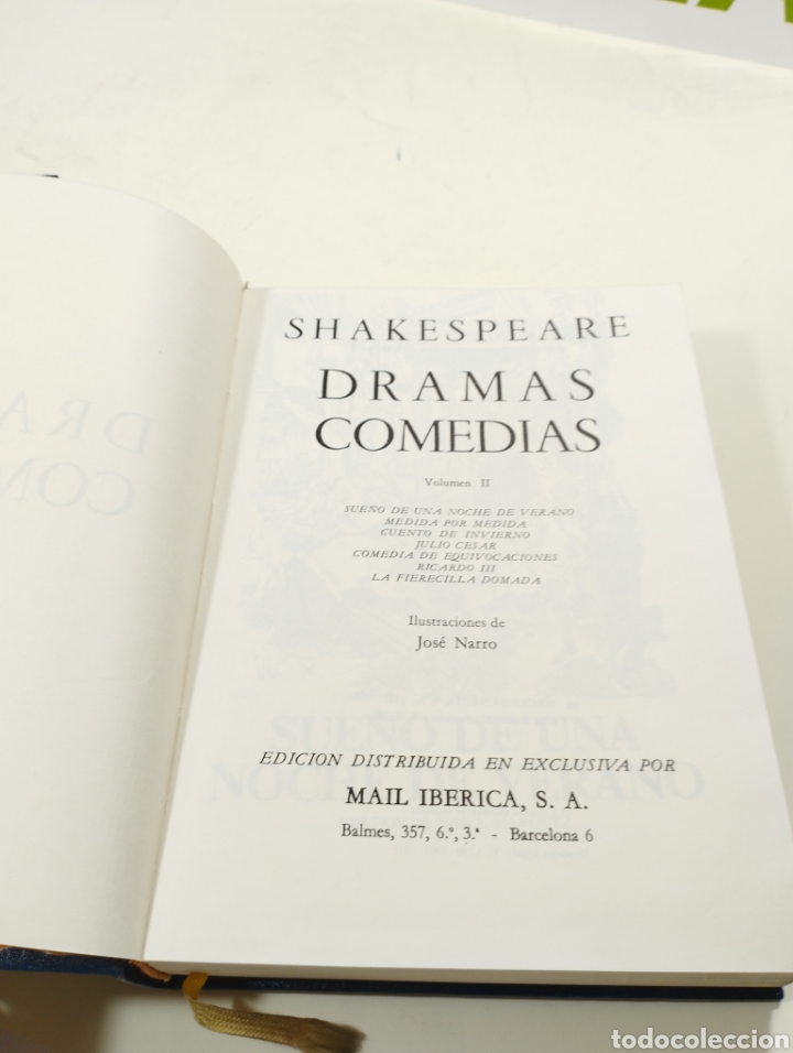 Libros de segunda mano: Dramas comedias. Shakespeare. Mail ib&eacute;rica. 2 tomos. - Foto 5