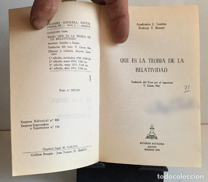 Libros de segunda mano: QU&Eacute; ES LA TEOR&Iacute;A DE LA RELATIVIDAD. L. Landau, Y. Rumer - Foto 3