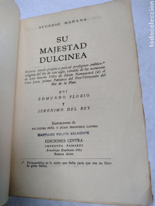 Libros de segunda mano: Jer&oacute;nimo del Rey (Leonardo Castellani) Su Majestad Dulcinea. Ediciones Contra. 1ra - Foto 2