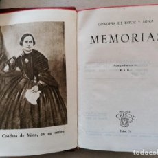 Libros de segunda mano: CONDESA DE ESPOZ Y MINA MEMORIAS AGUILAR 1A EDICIÓN COLECCIÓN CRISOL, Nº 76. Lote 343565258