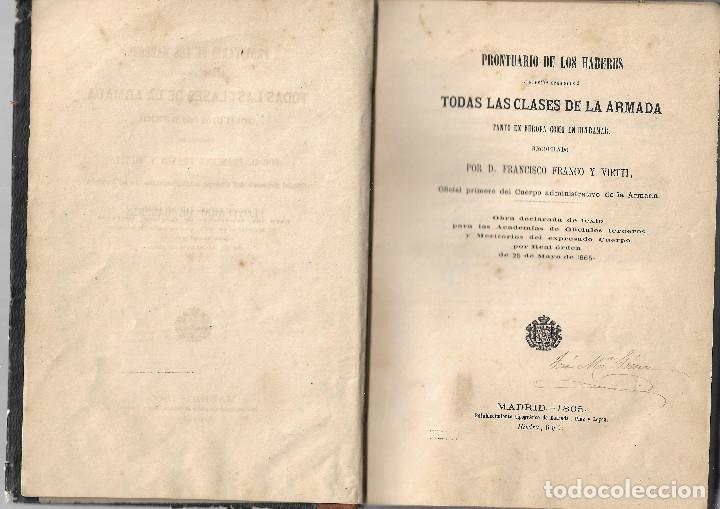 prontuario haberes clases de la armada. francis Buy Other used