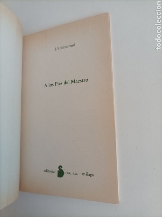 Libros de segunda mano: A LOS PIES DEL MAESTRO. J. KRISHNAMURTI - Foto 2
