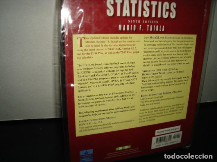 Libros de segunda mano: 14- INGL&Eacute;S - ELEMENTARY STATISTICS. NINTH EDITION - MARIO F. TRIOLA - Foto 3