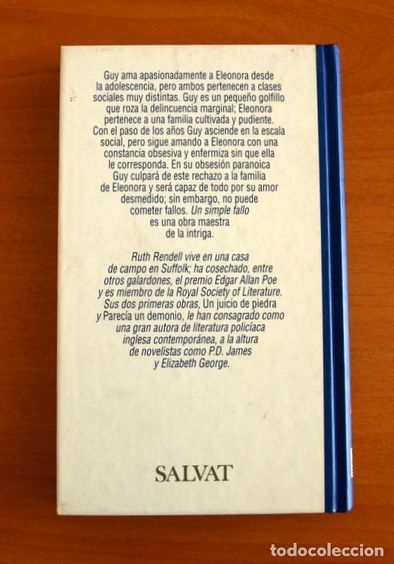 Libros de segunda mano: Un simple fallo - Ruth Rendell - N&ordm; 71 - Grandes &Eacute;xitos Salvat 1994 - Foto 2