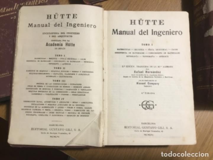 Libros de segunda mano: Manual del Ingeniero. H&uuml;tte. 4 tomos - Foto 3