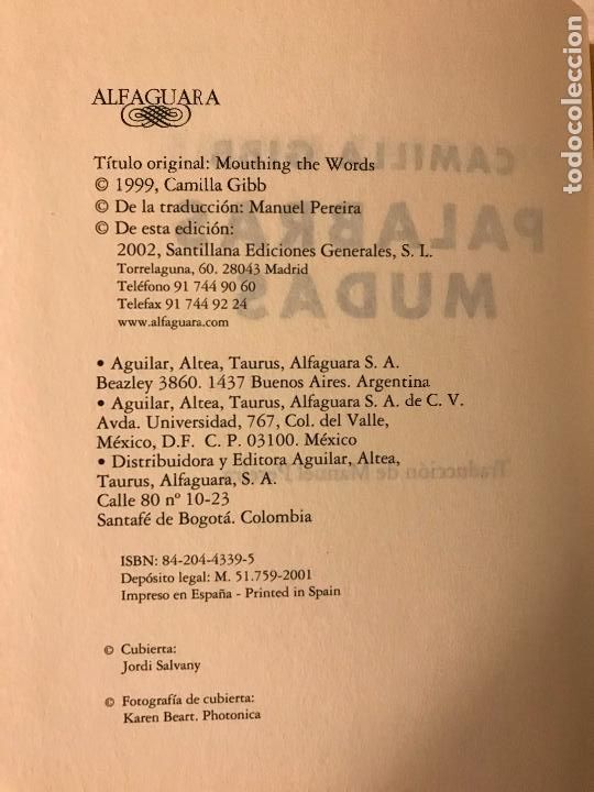 Libros de segunda mano: Palabras mudas. Camilla Gibb. PEDIDO M&Iacute;NIMO 5&euro; - Foto 3