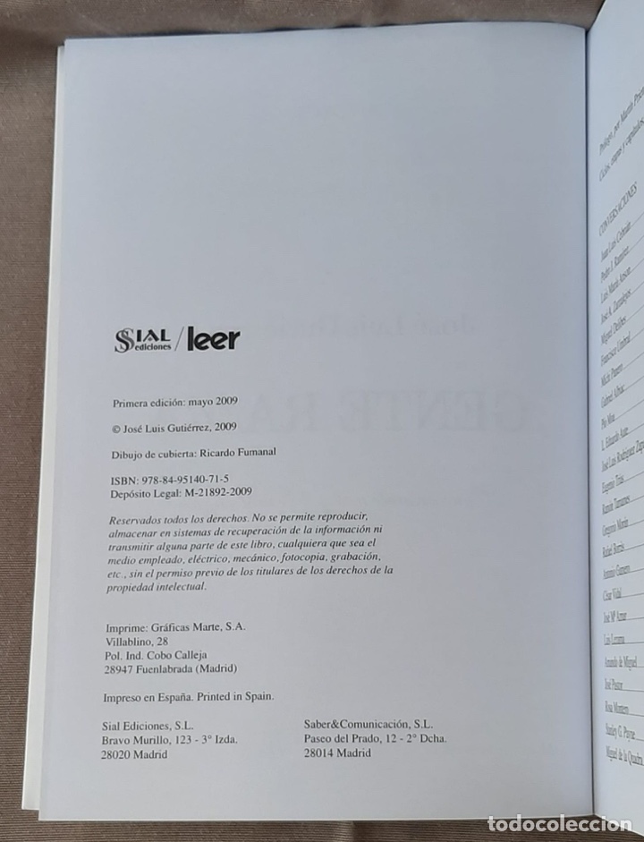Libros de segunda mano: Gente rara-Jos&eacute; Luis Guti&eacute;rrez. - Foto 3