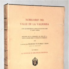 Libros de segunda mano: NOBILIARIO DEL VALLE DE LA VALDORBA. CON LOS ESCUDOS DE ARMAS DE SUS PALACIOS Y CASAS NOBLES. Lote 346440883