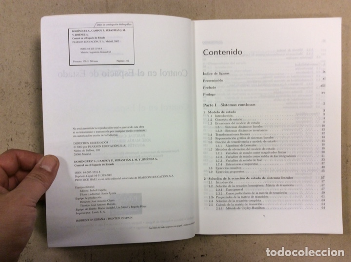 Libros de segunda mano: CONTROL EN EL ESPACIO DE ESTADO. VV.AA. EDITA PRENTICE HALL 2001 - Foto 3