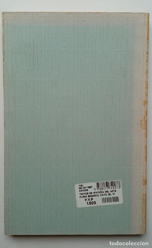 Libros de segunda mano: Plinio. Textos de Historia del Arte. 1988 - Foto 2