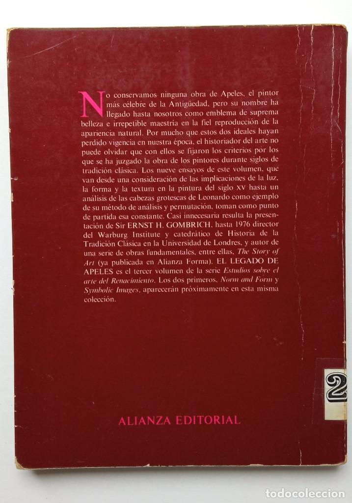 Libros de segunda mano: El legado de Apeles. Ernst H. Gombrich. Alianza. 1982 - Foto 2