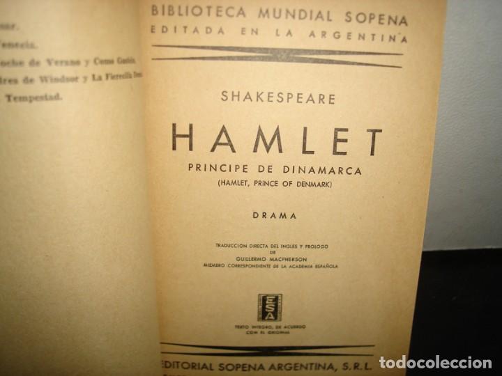 Libros de segunda mano: 17- HAMLET. PR&Iacute;NCIPE DE DINAMARCA - SHAKESPEARE - 1955 - Foto 3