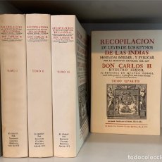 Livros em segunda mão: RECOPILACION DE LEYES DE LOS REYNOS DE LAS INDIAS / 4 TOMOS / COMPLETO / FACSIMIL. Lote 346715963