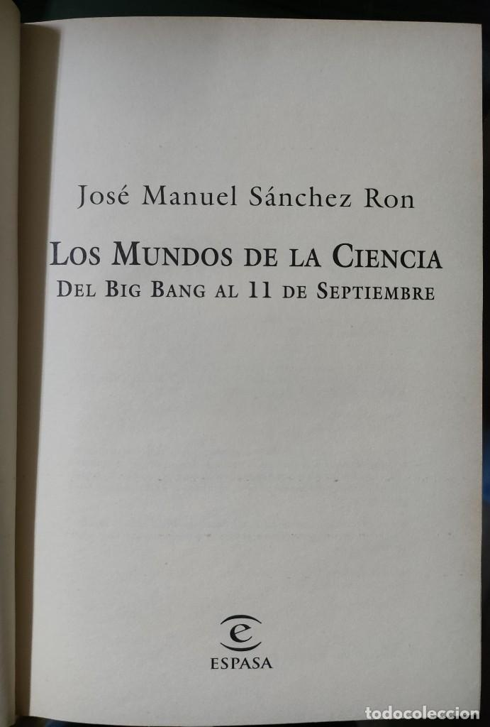 Libros de segunda mano: Sánchez Ron. Los mundos de la ciencia. 2002 - Foto 2