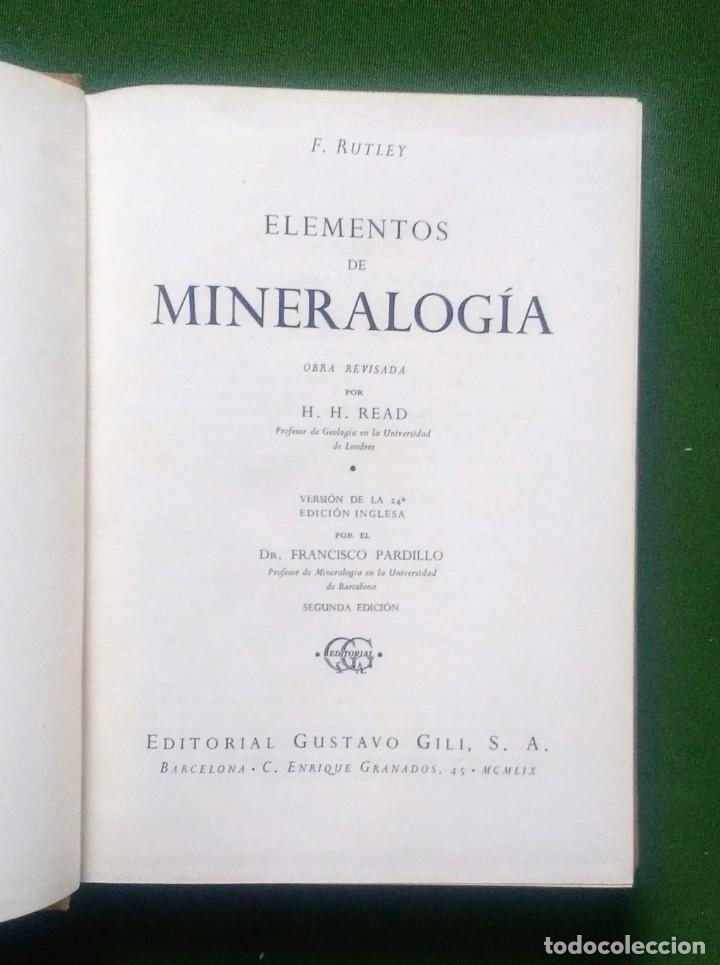 Libros de segunda mano: ELEMENTOS DE MINERALOGIA - RUTLEY - READ - Foto 2