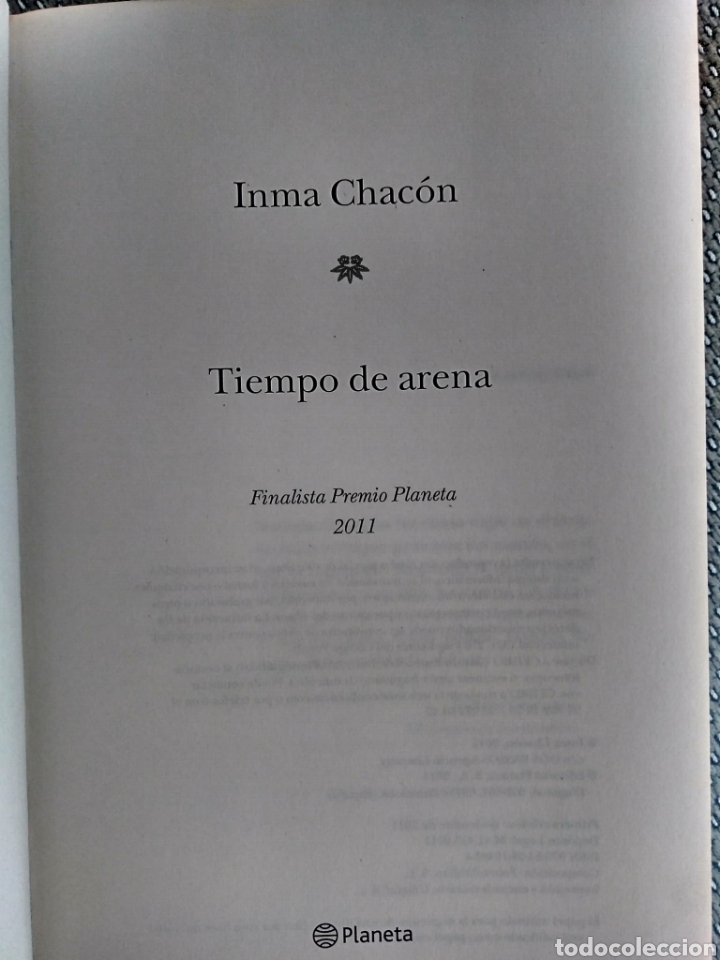 Libros de segunda mano: Tiempo de arena / Inma Chac&oacute;n - Foto 2