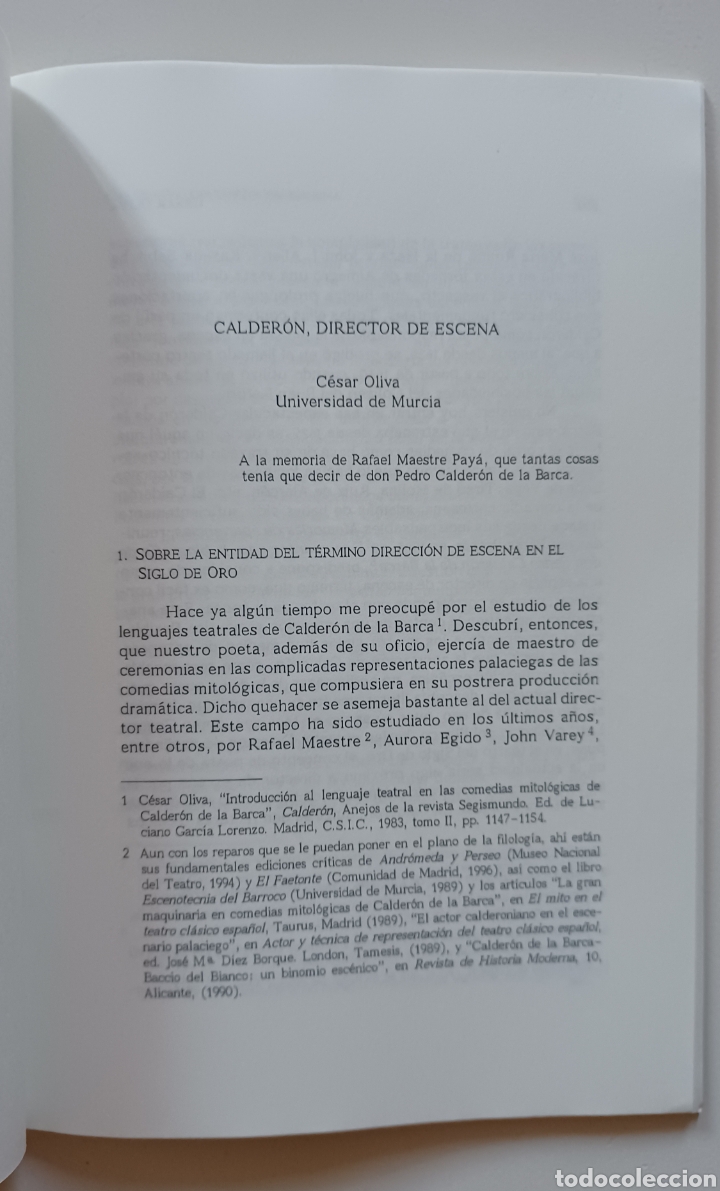 Libros de segunda mano: C&eacute;sar Oliva: Calder&oacute;n, director de escena - Foto 1