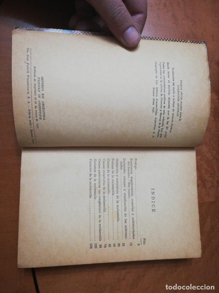 Libros de segunda mano: ANATOM&Iacute;A DE LA MELANCOL&Iacute;A. BURTON, ROBERT. AUSTRAL. 1947 - Foto 4