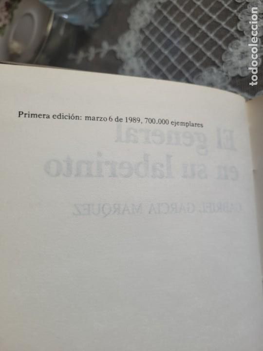 Libros de segunda mano: El general en su laberinto - Gabriel Garc&iacute;a M&aacute;rquez - Primera Edici&oacute;n - Foto 2
