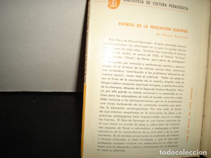 Libros de segunda mano: 21- ESP&Iacute;RITU DE LA EDUCACI&Oacute;N EUROPEA - EDUARD SPRANGER - Foto 3