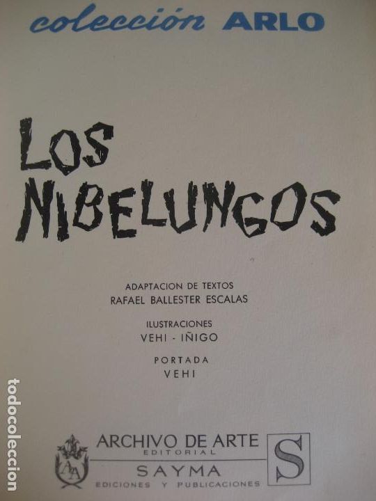 Libros de segunda mano: Los Nibelungos. Coleccion Arlo. 1963. - Foto 2