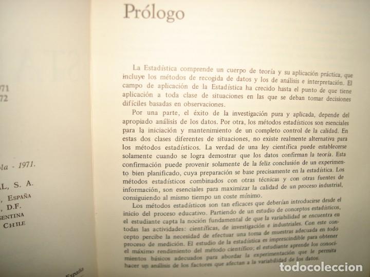Libros de segunda mano: 23- INTRODUCCI&Oacute;N A LA ESTAD&Iacute;STICA - A. D. RICKERS Y H. N. TODD - Foto 5