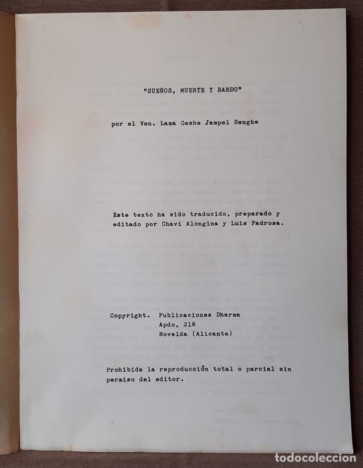 Libros de segunda mano: Sue&ntilde;os, Muerte y Bardo. Geshe Jampel Senghe. - Foto 4