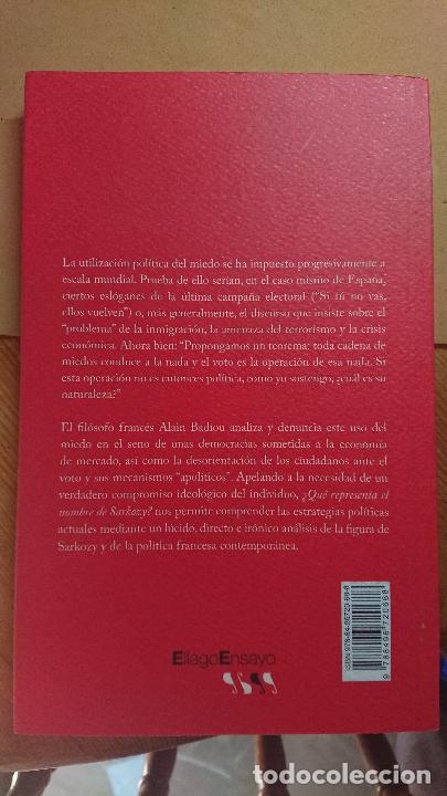 Libros de segunda mano: &iquest;Qu&eacute; representa el nombre de Sarkozy? - Alain Badiou - Foto 2