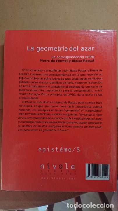 Libros de segunda mano: La geometr&iacute;a del azar. La correspondencia entre Pierre de Fermat y Blaise Pascal - Foto 2