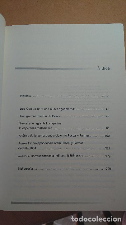 Libros de segunda mano: La geometr&iacute;a del azar. La correspondencia entre Pierre de Fermat y Blaise Pascal - Foto 4