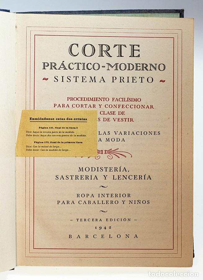 Libros de segunda mano: PRIETO LUCIANO, Sofia / Corte pr&aacute;ctico moderno. Sistema Prieto - 1942 - Foto 1