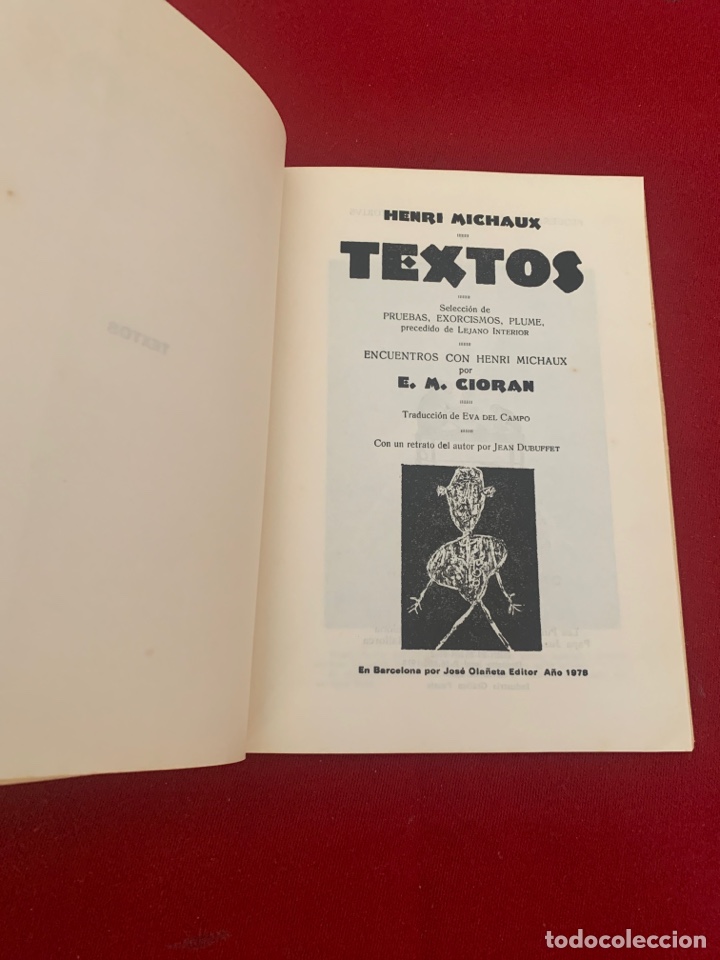 Libros de segunda mano: Textos. Henri Michaux. Selecci&oacute;n de Pruebas, Exorcismos, Plume. - Foto 4
