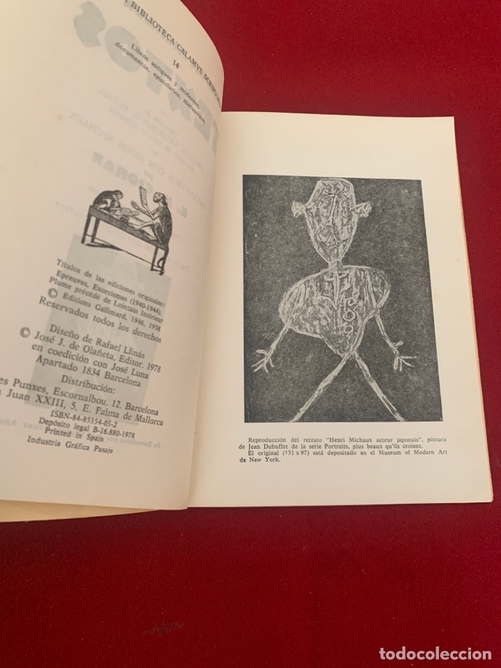 Libros de segunda mano: Textos. Henri Michaux. Selecci&oacute;n de Pruebas, Exorcismos, Plume. - Foto 5